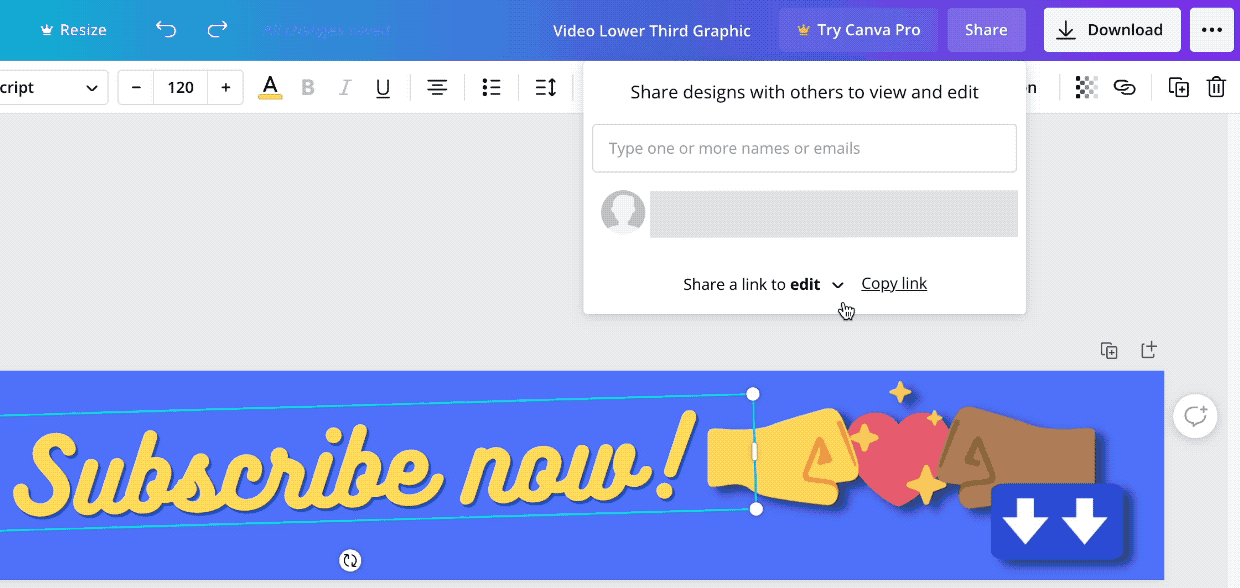 Sell Canva templates with the share button dropdown