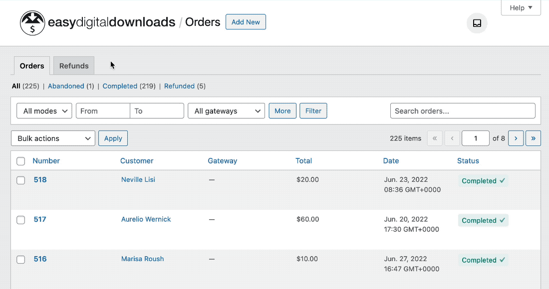 Animated Screenshot: EDD 3.0 Refund Process – Easy Digital Downloads Animated Screenshot: EDD 3.0 Refund Process