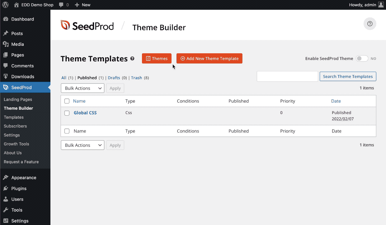 Screenshot: Create your own theme with one click!