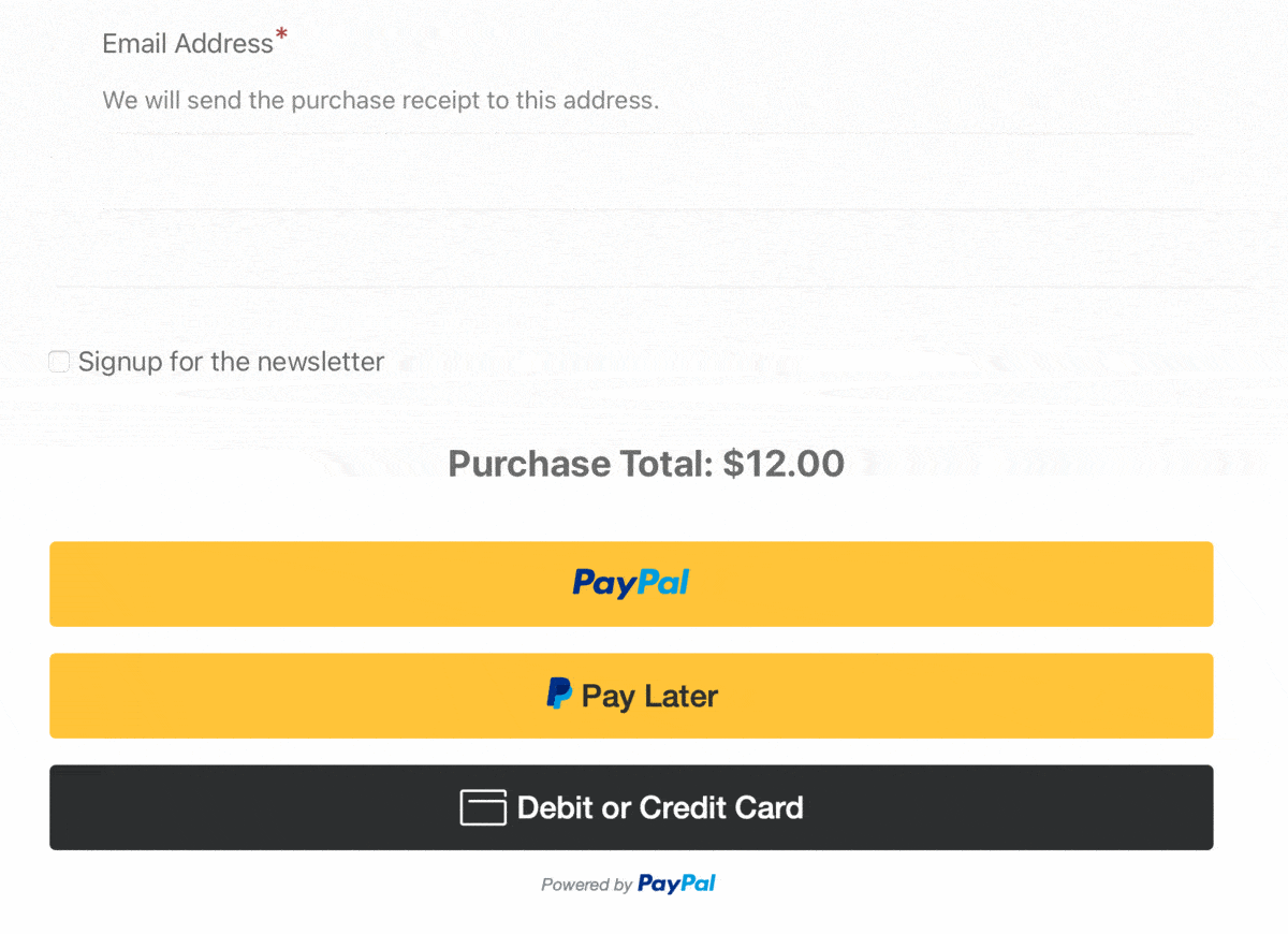 PayPal Commerce payment gateway in WordPress