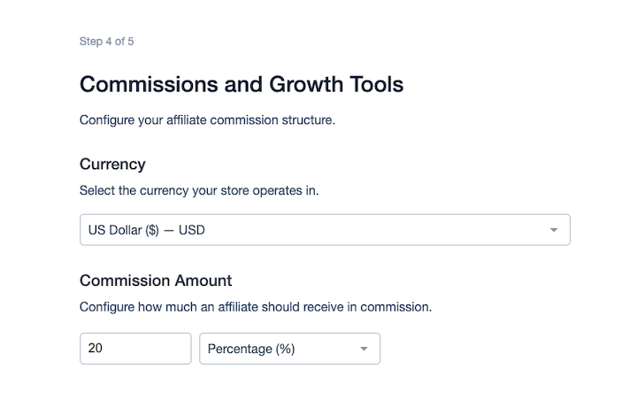 Configuring the AffiliateWP settings for commissions and growth tools in WordPress.