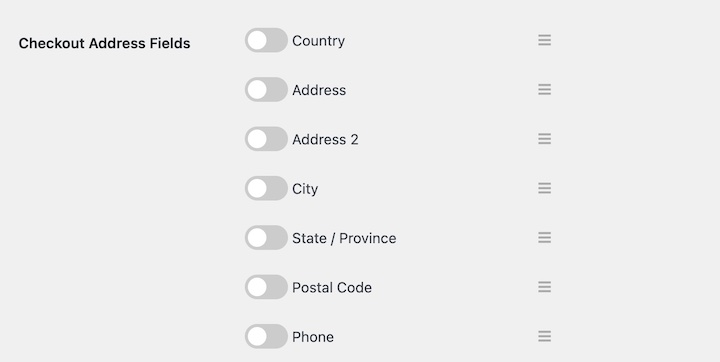 The settings to customize checkout address fields in Easy Digital Downloads.