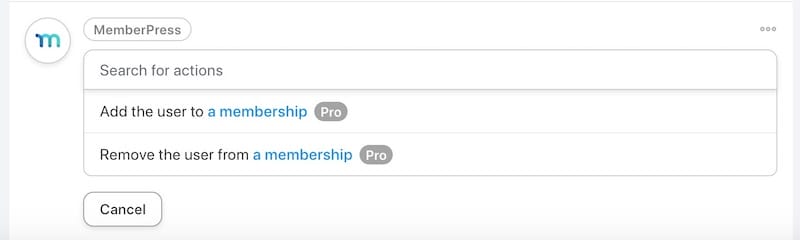 Adding MemberPress as an action in Uncanny Automator.