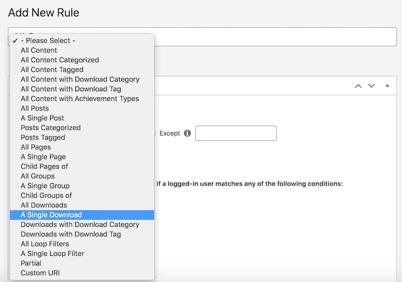 Adding a new membership rule.