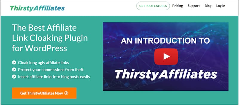 The ThirstyAffiliates WordPress plugin website.