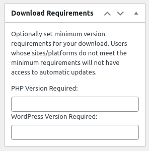 Download requirements metabox