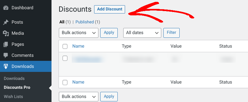 Adding a new discount with Discounts Pro.