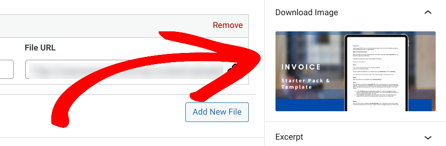Setting a featured image for a digital download product in WordPress.