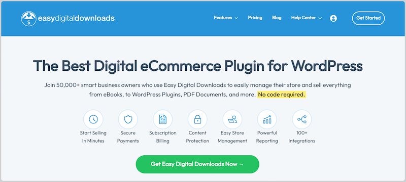 The Easy Digital Downloads website.