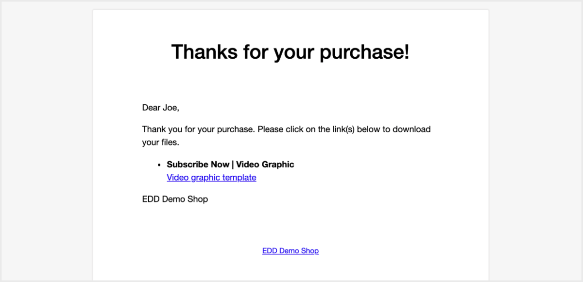 Sell Canva template purchase confirmation email