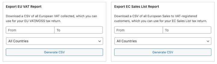 Option to export EU VAT reports in  Easy Digital Downloads.