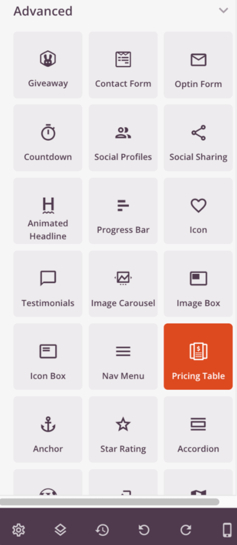 Screenshot: other SeedProd blocks