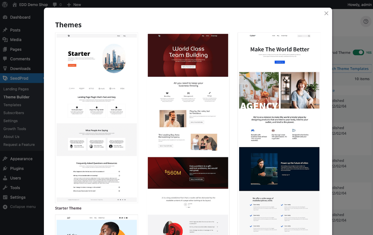 Screenshot: SeedProd pre-made themes