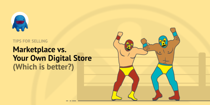 Illustration: Two wrestlers (luche libre style) – Easy Digital Downloads Illustration: Two wrestlers (luche libre style)