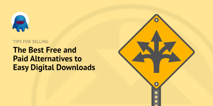 Illustration: A road sign with multiple directional arrows – Easy Digital Downloads Illustration: A road sign with multiple directional arrows