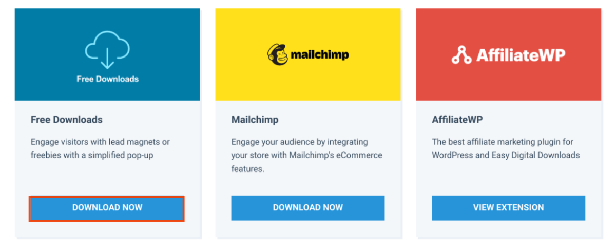Downloading EDD extensions.