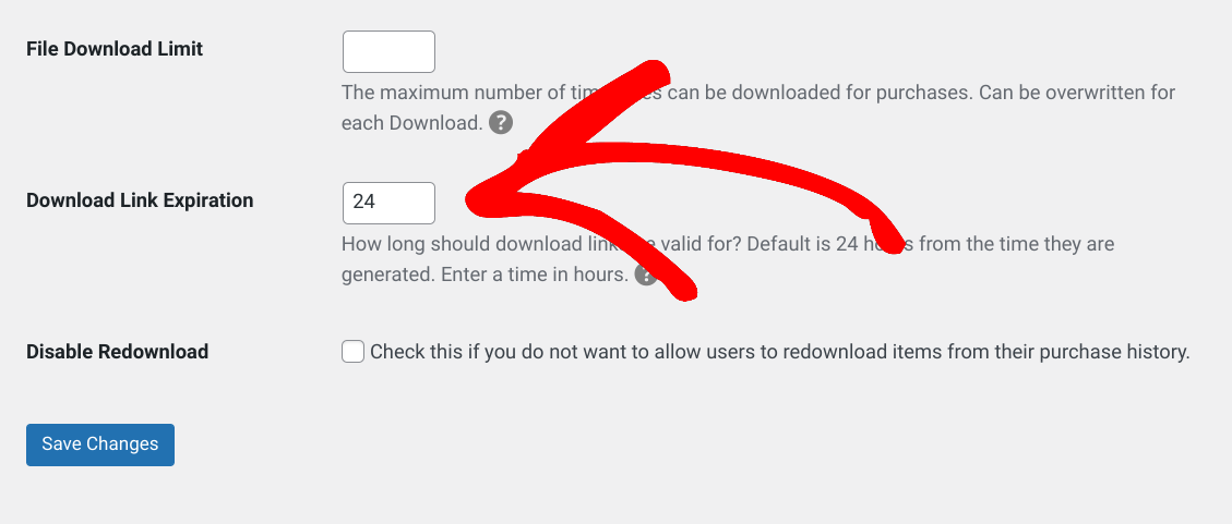 The place to set expiring URLs in WordPress for a file download using EDD.