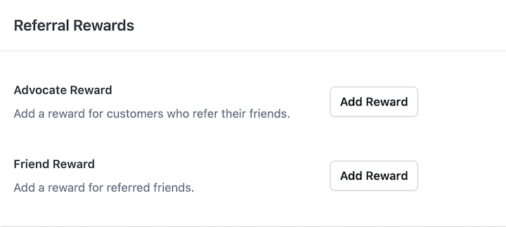 The settings to add referral reward in the RewardsWP WordPress plugin.