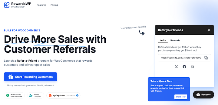 The RewardsWP Refer-a-friend WordPress plugin.
