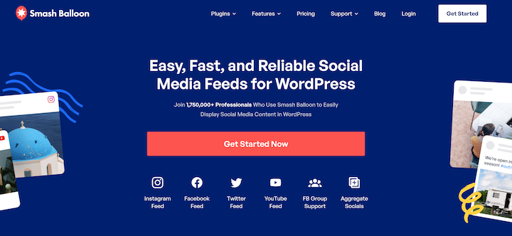 The Smash Balloon plugin website. 