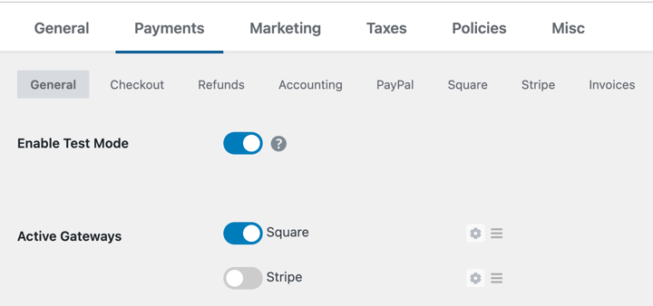 Enable Test Mode in Easy Digital Downloads Payments settings.