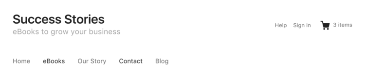 Customers can see the cart icon and item quantity